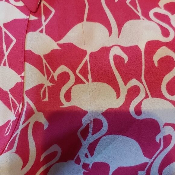 The Limited white and pink flamingo  blouse Sz XS - Picture 6 of 6